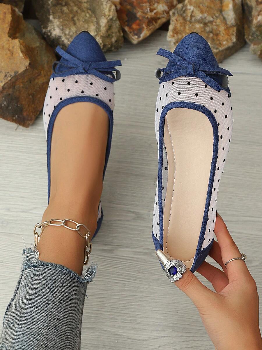 Women's Breathable Mesh Pointed Toe Colorblock Flats, Comfortable Minimalist Modern Casual Street Style Versatile Loafers (Size Runs Small, Narrow Feet, Suggest Ordering 1-2 Sizes Up)