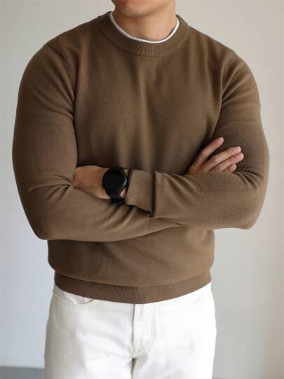 Men's Crew Neck Long Sleeve Casual Versatile Sweater , Fall Winter