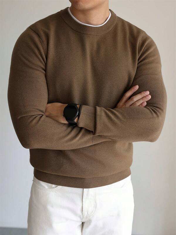 Men's Crew Neck Long Sleeve Casual Versatile Sweater , Fall Winter