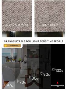 1 件/2 件仿亚麻遮光窗帘，多种尺寸可选，适用于卧室、客厅、家庭影院、餐厅，带拉绳窗帘布，深灰色