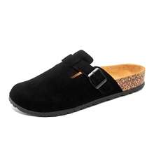 Sandalias deslizantes antideslizantes para hombres de talla grande, pantuflas de verano casuales para pareja para uso al aire libre - Negro - Ver 1