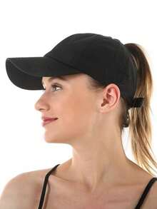 مجموعة قبعة بيسبول ذيل الحصان قابلة للتعديل للنساء، بتصميم شريط متقاطع، سريعة الجفاف، قابلة للتنفس، مناسبة للرياضة والياقة البدنية والجري والتنزه والجولف والصيد، قطعتان