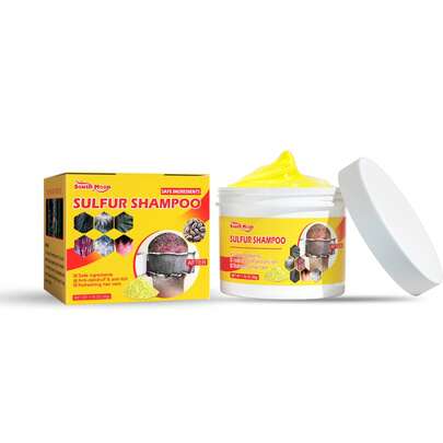Champú de Azufre South Moon: Eliminación de piojos del cuero cabelludo, limpieza de los folículos capilares, alivio de la picazón, control de la grasa, eliminación de ácaros, tratamiento de espinillas, cuidado del cuero cabelludo.