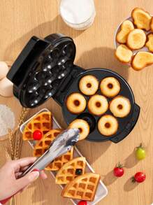 SCISHARE 600W 3-In-1 Waffle Maker With Interchangeable Plates - Non-Stick Dual Heating, Compact & Portable For Waffles/Donuts, Detachable & Washable, Space-Saving Design,Easy Clean,Multi-Function Breakfast Maker