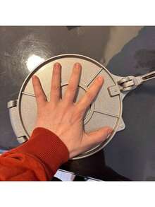 带手柄的多功能面团压平器，手动玉米饼/玉米面压平工具，不粘饺子皮挤压器，铝合金材质，适用于制作饺子皮、玉米卷饼皮