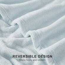 Sofa Blanket Living Room Cover SetFleece Blanket Twin Size, Soft Cozy Twin Blanket, Fuzzy Flannel Blanket Bed, Sofa, Couch, Travel, Camping, 60 X 80 Inches - 冰藍色 - 查看 8