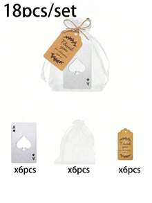 Bộ 6/18/30 chiếc/Bộ mở nắp chai bài đen/bạc, mở nắp chai Spade A, thích hợp làm quà tặng tiệc cưới, quà tặng không khí sum họp tại nhà, quà tặng khách dự tiệc cưới, quà tặng tiệc sinh nhật, quà tặng nhỏ tự làm - Nhiều màu - Xem 15