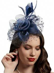 1 buc Fascinator cu pene, petrecere de ceai, elegante, Kentucky Derby, pălării, cutie de pilulă, cocktail, nuntă, mireasă, fascinatoare, bandă de susținere pentru femei și fete, cadou de ziua de naștere de Ziua Mamei, chestii școlare, elegant, toamnă