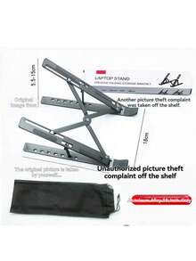 1pc Portable Laptop Stand, Height-Adjustable Desktop, Laptop Heat Dissipation, Foldable Tablet Stand, Storage Rack