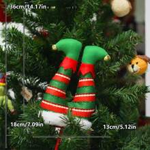 1pc Christmas Elf Leg Branch Inserts, Christmas Tree Ornament Decorations, Santa Claus And Christmas Elf Figurine Leg Car Charms Christmas Tree Decoration Christmas Party Supplies