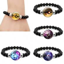 Bransoletka z Pok E Mon Pikachu dla chłopców i dziewcząt, kreatywna bransoletka z koralików, rękodzieło anime, zabawka dla dzieci, prezent urodzinowy