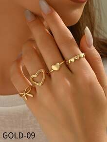 INN NEVV 1組時尚極簡可疊搭薄指環套組，適合日常佩戴