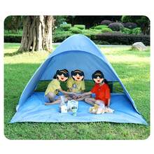 Outdoor Camping Tent - Automatic Quick Open Folding Beach Tent - Backyard Lawn Sun Shade Rain Shelter - Blue - View 2