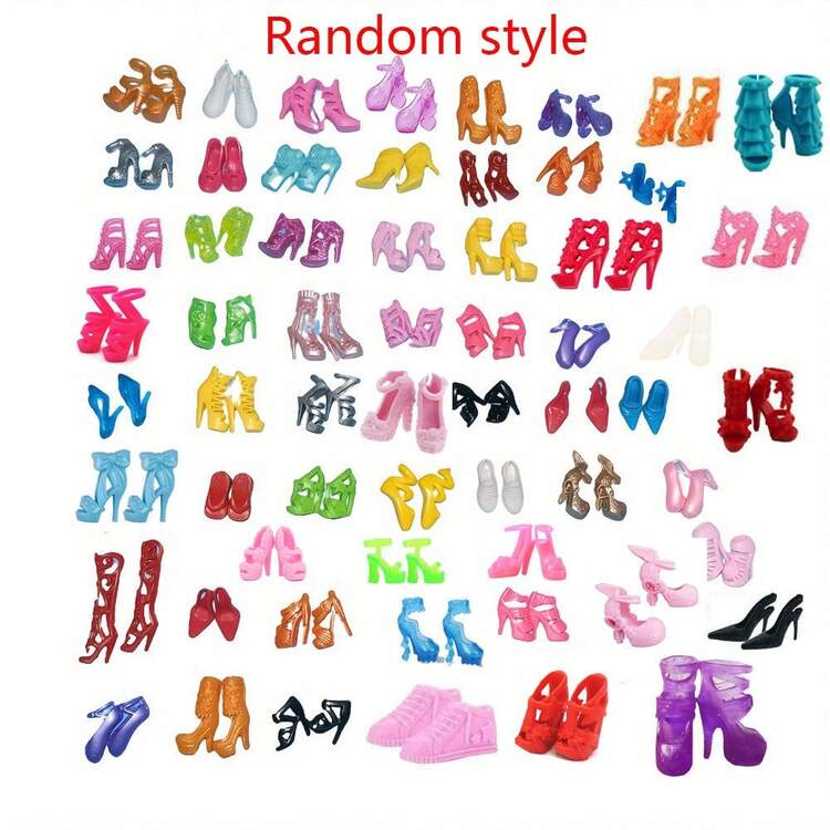 10/20/30 paia di scarpe per bambole casuali (bambola non inclusa) regalo per feste - Multicolore - Visualizzare 18