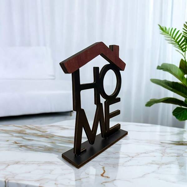 1 Stück modischer hölzerner Buchstabe "HOME" Dekoration - geeignet für Innen- und Außenbereich, ideales Geschenk für Zuhause und Büro, funktionale Wohnzimmer Akzente, perfekt für Heimdekoration, ideal für Valentinstag, Erntedankfest und tägliche Heimdekoration