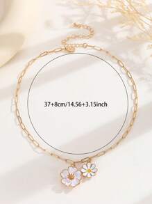 1pc Simple Flower Charm Pendant Necklace For Women Daily Party Accessories Fashion Luxury Neck Jewelry