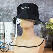 1pc Personalized Customized Barrel Cap With Printed Name Loge With Removable Flap, Anti-Fog Dust And Windproof - Summer Shade And Sun Protection, Kitchen Stir-Fry Oil Discharge Transparent Mask,...