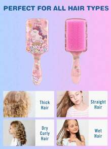 5 Conjuntos de Kits de Pente Trançado, (200 Mililitros) Garrafas de Spray de Névoa Contínua, Pentes de Unicórnio/Pirâmide Cartoon, Adequado para Penteados de Adultos e Meninas, Pentes de Alisamento e Laterais, Adequado para Design de Penteados e Personalização de Padrões e Nomes por Cabeleireiros, Temporada de Volta às Aulas, Acessórios de Cabelo Infantil, Popular