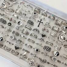 20 件/套个性化蜘蛛与蛇图案合金戒指，朋克与嘻哈风格混合，情侣戒指，适合派对和日常佩戴，时尚珠宝，最佳礼物，随机发货 - 20個隨機戒指 - 查看 9