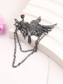 1 件游戏爱与深空 Sylus Crow 胸针哥特朋克风格立领外套和背包装饰角色扮演道具配饰女士胸针首饰礼物