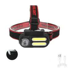 Wiederaufladbarer Hochleistungs-Stirnlampe für den Außenbereich, langanhaltend LED-COB-Licht für Nachtläufe, Radfahren, Camping, Angeln, Inspektion und Notfälle. (Batterien nicht enthalten)