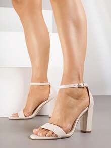 Vices Classic Heeled Sandals For Daily Wear - Beige - View 1