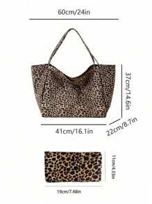 Bolso grande de leopardo de moda, bolso pequeño con estampado de leopardo amarillo, bolso de hombro de gran capacidad, diseño de leopardo de moda, monedero, neceser, estuche para guardar brochas de maquillaje, estuche portátil para guardar esmaltes de uñas, bolso ideal para ir al trabajo, bolso de estudiante, gran capacidad, portátil, adecuado para estudiantes universitarias, oficinistas, adecuado para el trabajo, regreso a clases, escuela secundaria, preparatoria, universidad y vacaciones.