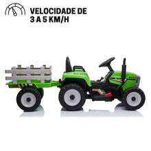 Mini Electric Tractor With Trailer 12V Green For Children With Light And Sound - Importway - màu xanh lá - Xem 5