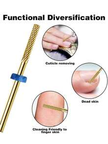 2 件装美甲钻头，硬质合金钻头去除角质层钻头，用于美甲钻头清除死甲用品，钻头美甲技术适用于电动指甲锉美甲钻头角质层钻头用于指甲