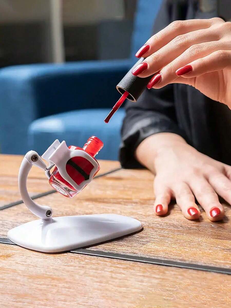 1pc Nail Tools Nail Polish Holder Fastening Clip Nail Polish Bottle Assistant - White - View 1