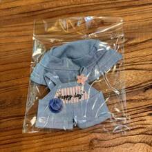 1 Set For Labubu Clothes Suitable For The First And Second Generation Of Labubu Clothes, A Cute Denim Braces Suit, Labubu Shoes, And Labubu Glasses