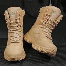 Men's Outdoor Hiking Boots, Comfortable High-Top Shoes, Fashionable Camping Desert Boots For Youths - Sand - View 4