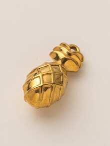 1 件不锈钢水果系列西瓜、香蕉、菠萝、葡萄、牛油果、橙子、芒果吊坠，适合 DIY 创意项链、手链、耳环、包链、钥匙扣，镀 18K 金，适合送给妻子、母亲和女朋友的创意吊坠