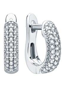 1 Pair 925 Sterling Silver Sparkling Earrings With Embedded Crystals, Suitable For Anniversary, Girlfriend's Birthday, Date Night, Daily Wear, Exquisite Jewelry - Shiny - View 7