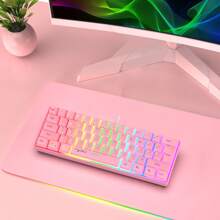 60% Wired Gaming Keyboard, RGB Backlit Mini Keyboard, Type-C To USB Waterproof Small Ultra-Compact 61 Keys Keyboard For PC/ Gamer, Typist, Travel, Easy To Carry On Business Trip