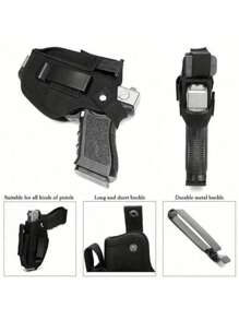 1 universelle Pistolenholster mit Magazintasche, verdeckter Tragegurt innen oder außen, Holster für links- und rechtshändige Pistolen, Schwarz für Damen/Herren