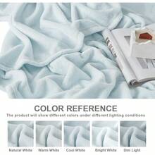 Sofa Blanket Living Room Cover SetFleece Blanket Twin Size, Soft Cozy Twin Blanket, Fuzzy Flannel Blanket Bed, Sofa, Couch, Travel, Camping, 60 X 80 Inches - 冰藍色 - 查看 2
