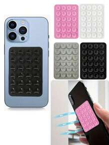 6/3/2/1pc Multi-Purpose Square Silicone Suction Cup Mobile Phone Holder, 24-Hole Suction Cup With Strong Adhesiveness, Suitable For Various Scenarios To Prevent Phone Falling, Used For Video, Vibration, And Self-Portrait Phone Accessories