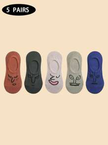 5/10 pares/Pacote de Meias Soquete para Tornozelo de Mulher com Padrão Divertido de Desenhos Animados, Leves e Invisíveis de Corte Baixo, Meias Tipo Barco, Adequadas para Primavera, Verão e Outono, Adequadas para Uso Diário, Essenciais para Viagens, Reuniões, Vida Diária, Atividades, Festivais, Itens Versáteis, Amigáveis à Pele e Não Irritantes, Resistentes e Duráveis, Ajuste Próximo e Não Restritivo