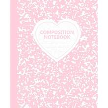 Composition Notebook College Ruled: Aesthetic Cute Pastel P Hearts Composition Notebook Marble Journal For School, College, Offi Or Work - 最初的 - 查看 3