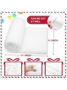 1 Pc White Christmas Snow Blanket - 31.5*47.2in - Artificial Snow Blankets For Christmas Decorating - White Soft Fluffy Fake Snow Cover For Creating A Winter Wonderland Village Crafts Backdrop, Christmas Decorations Are Necessary, Can Be Cut, Or You Can Buy Multiple Pieces Of Splicing. Home Decor Room Decor