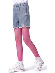 Henwarry Girls Sparkle Fishnet Stockings Children's High Waist Tights Rhinestone Hollow Out Party Pantyhose