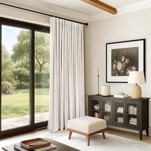 % Blackout Curtains Bedroom, 84 Inch Long Blackout Curtains, Clip Rings Linen Drapes, Thermal Insulated Room Darkening Living Room, 2 Panels - Beige, W50xL84, Bedroom Decor - 淺褐色的 - 查看 4