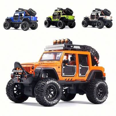 1:24 Escala Vehículo a Escala Reducida de Aleación con Fricción y Retroceso Automático - Juguete de Coche Todoterreno - Decoración