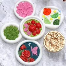 1 Pc, Cluster Flower Plant Series Sealing Wax Stamp Head, Suitable For Cards/Envelopes/Wedding Invitations/Gift Packaging/Suitable For Handmade DIY Production And Gift Sealing, School Supplies, Back To School