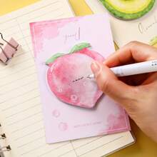 120pcs (4 Books) Creative Realistic Peach & Kiwi Fruit Shaped Memo Pads, Multi-Functional Diary Decor, Memo Notes, School & Office Supplies