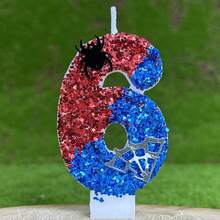 Lilin Angka Laba-laba Buatan Tangan Baru, Desain Kartun Lucu Cocok Untuk Dekorasi Kue Pesta Ulang Tahun Dan Hadiah Pesta - Biru Merah - View 8