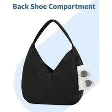 Local Delivery--Ceneda Large Gym Bag For Women Sports Duffel Bag With Hidden Yoga Mat Holder & Shoe Compartment Workout Dance Tote Bag With Wet Pocket Overnight Weekender Bag (Black) - màu đen - Xem 5
