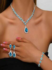 1 Conjunto de joyas de moda para mujer - Collar, Aretes, Pulsera