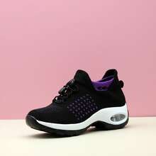 Damskie czarno-białe, wsuwane, sportowe, codzienne, amortyzujące trampki Air Cushion, odpowiednie do biegania, ćwiczeń, noszenia na co dzień, tańca, karmienia piersią i zwiększania wzrostu